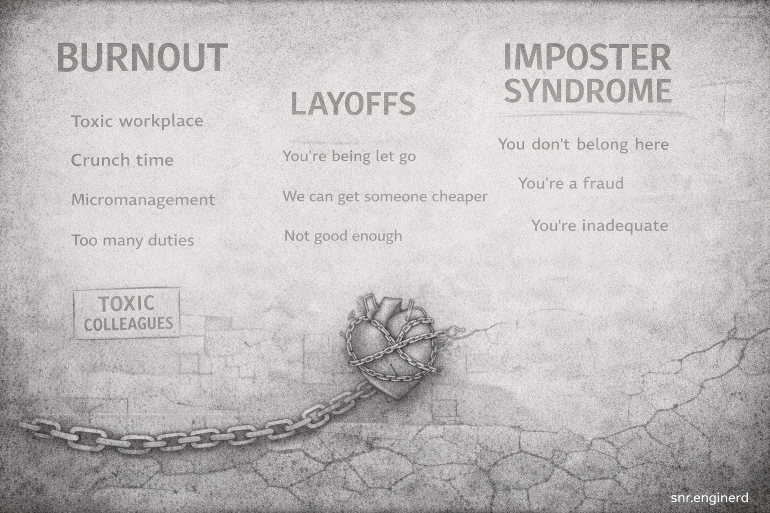 Illustration about toxic work environments and career impact